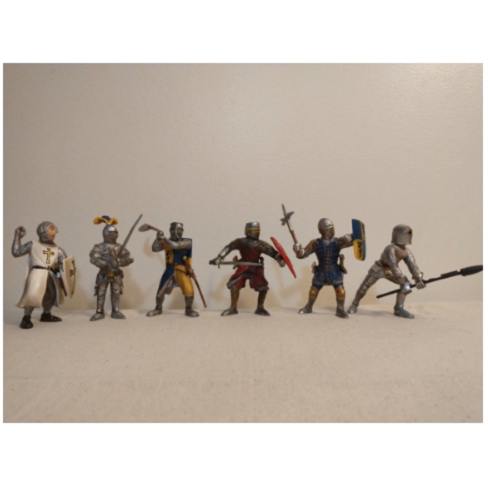 Schleich Lot of 6 Medieval Knights and Soldiers Action Figure Toys 2003